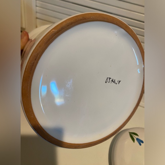 Vintage Tulip Canisters Set Of 3 With Lids Made in Italy Pottery Glazed - Picture 5 of 10